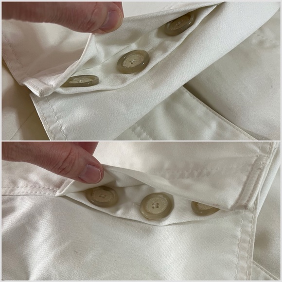 Coach Ivory Hidden Button Front Cotton/Poly Blend Jacket Size Large - Picture 15 of 16